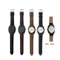 SKONE 9385 Black Leather Band Black Dial Men's Wristwatches